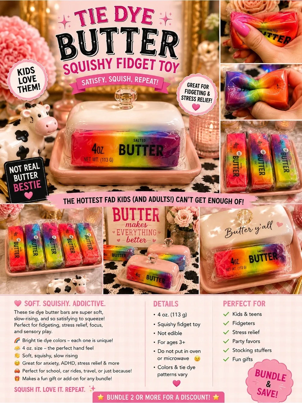 Butter 🧈 Make it Boutique! ✨Message color choice & quantity! Multiple=discount $